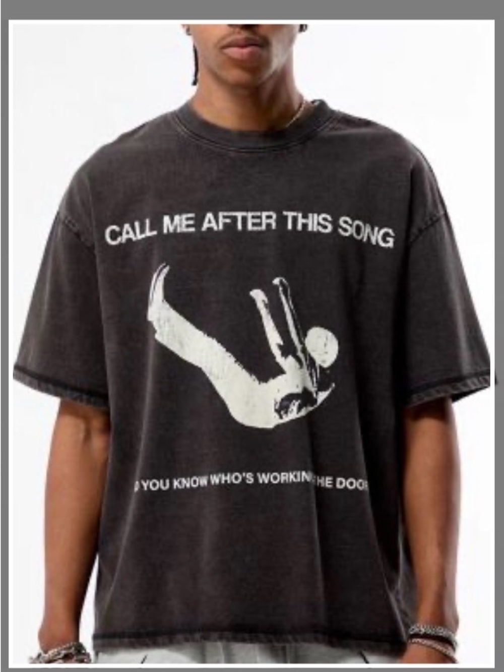 PacSun Black Graphic 'Call Me After This Song' Tee